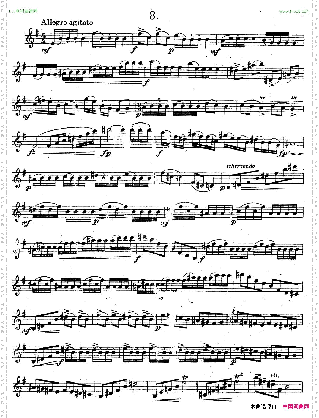 奇特克-萨克斯练习曲之八ETUDYPROSAXOPHON-FRZITRK.op.3