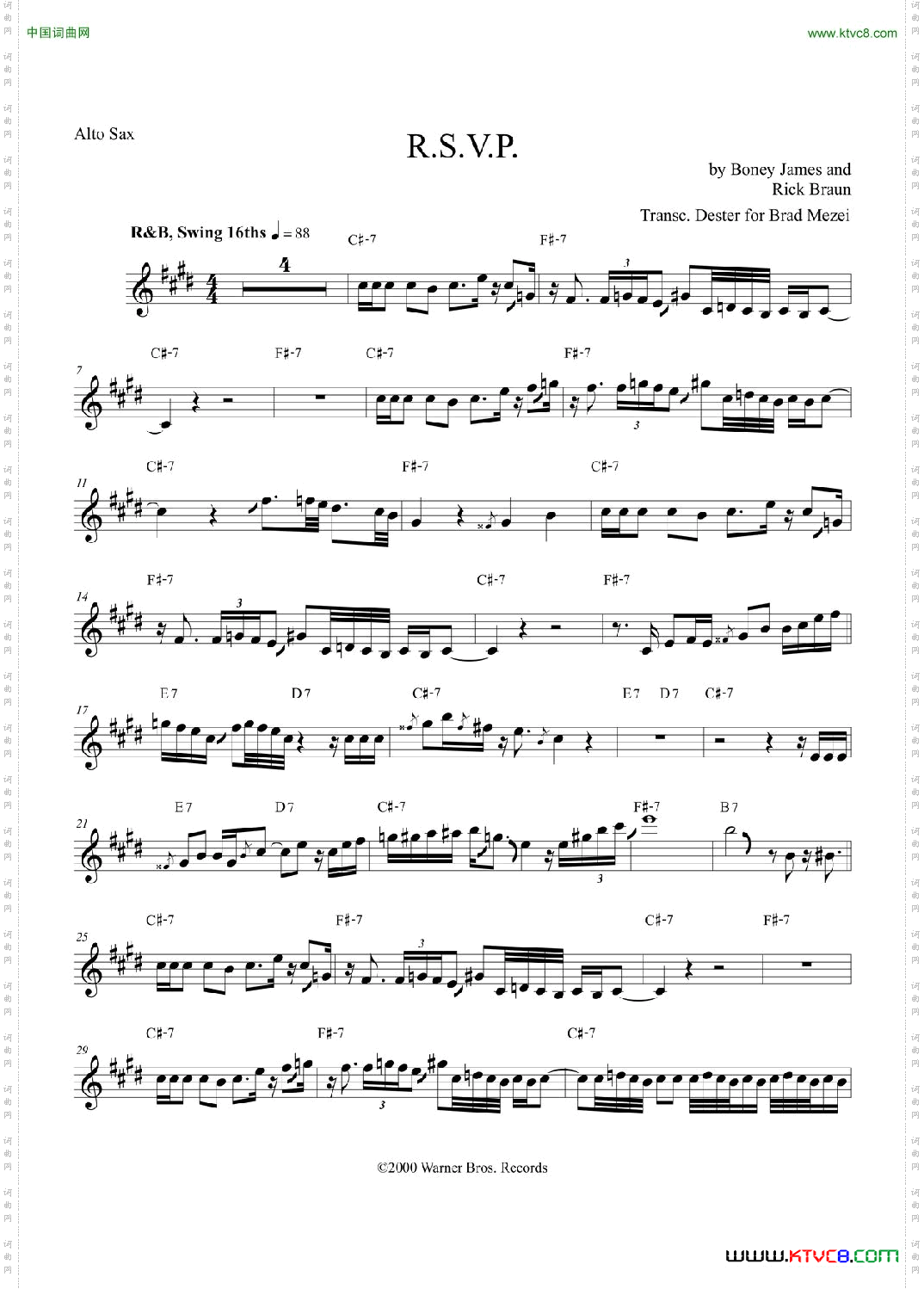 R.S.V.P中音萨克斯