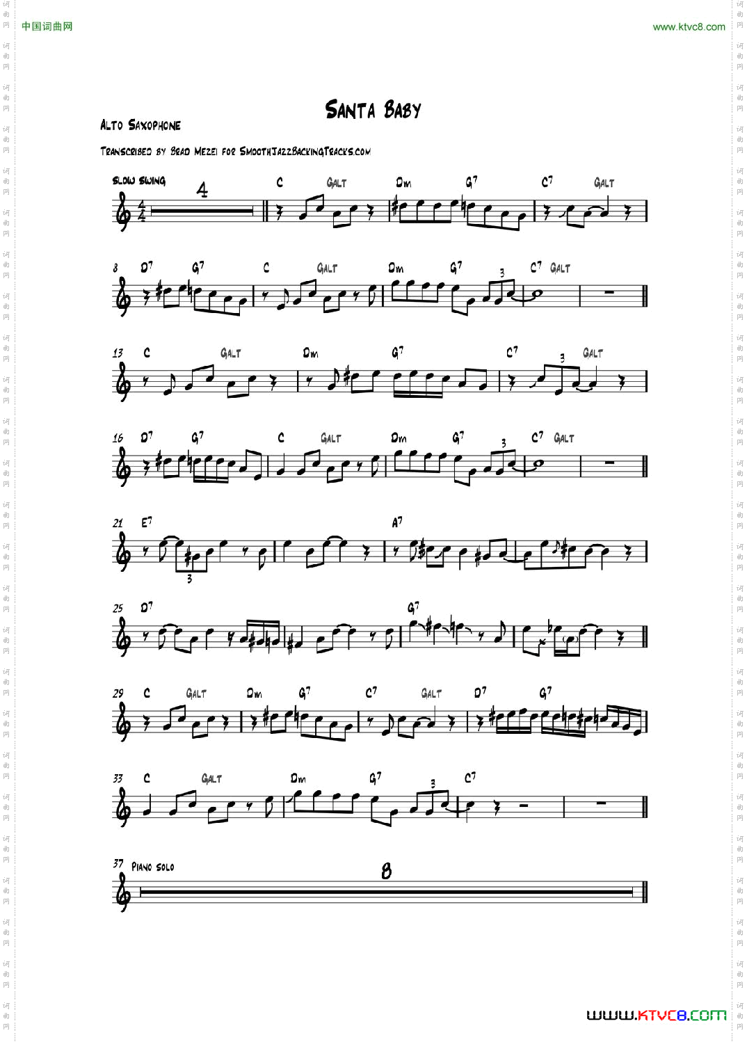 SantaBaby中音萨克斯_Santa Baby中音萨克斯