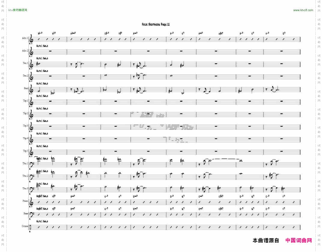 FourBrothersBigBandscore大爵士乐队总谱