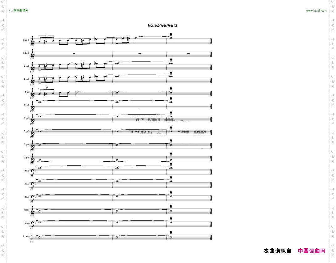 FourBrothersBigBandscore大爵士乐队总谱
