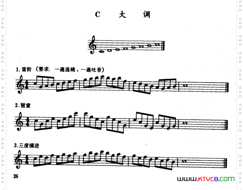 C大调、a小调及3首练习曲
