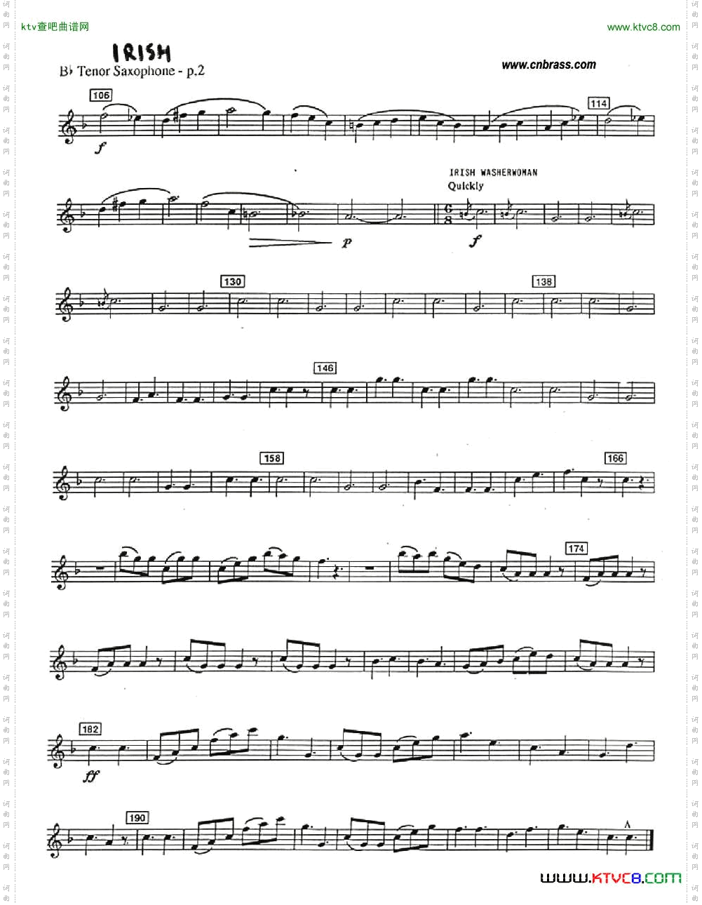 IRISHSUITE爱尔兰组曲四重奏之次中音萨克斯