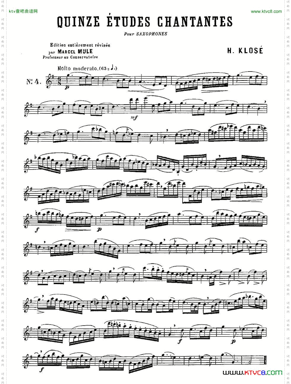 KloseEtudesChantantesPourSaxophone练习曲之四