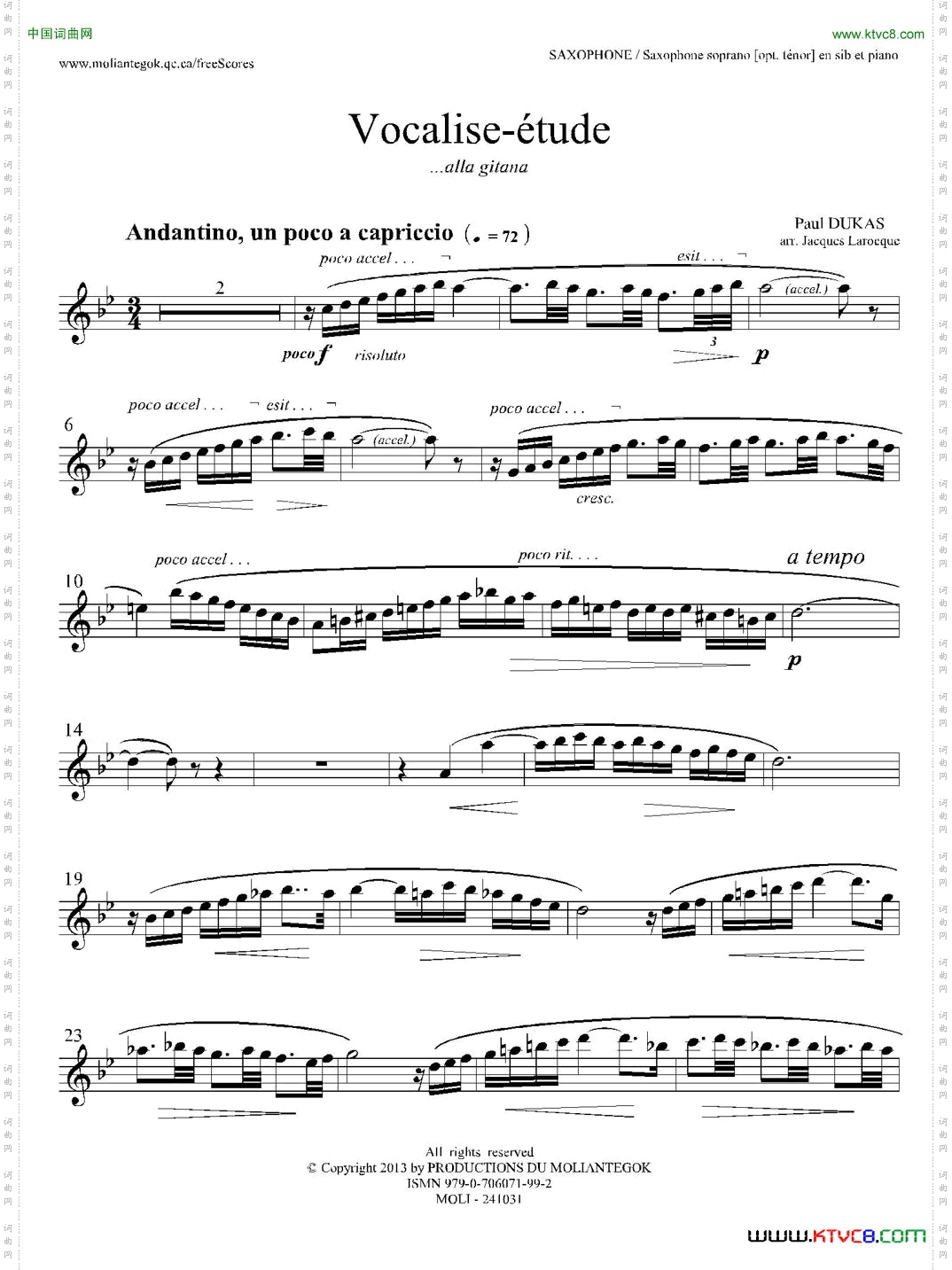 P·杜卡斯:练声曲高音萨克斯