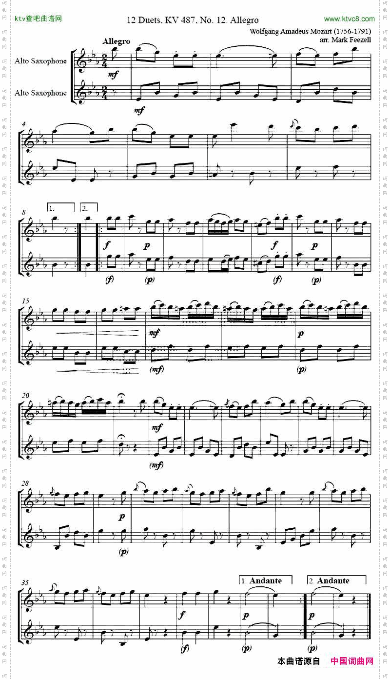 中音萨克斯G大调练习曲一首