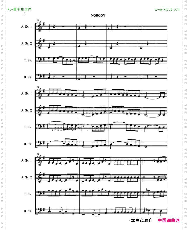 nobody四重奏总谱