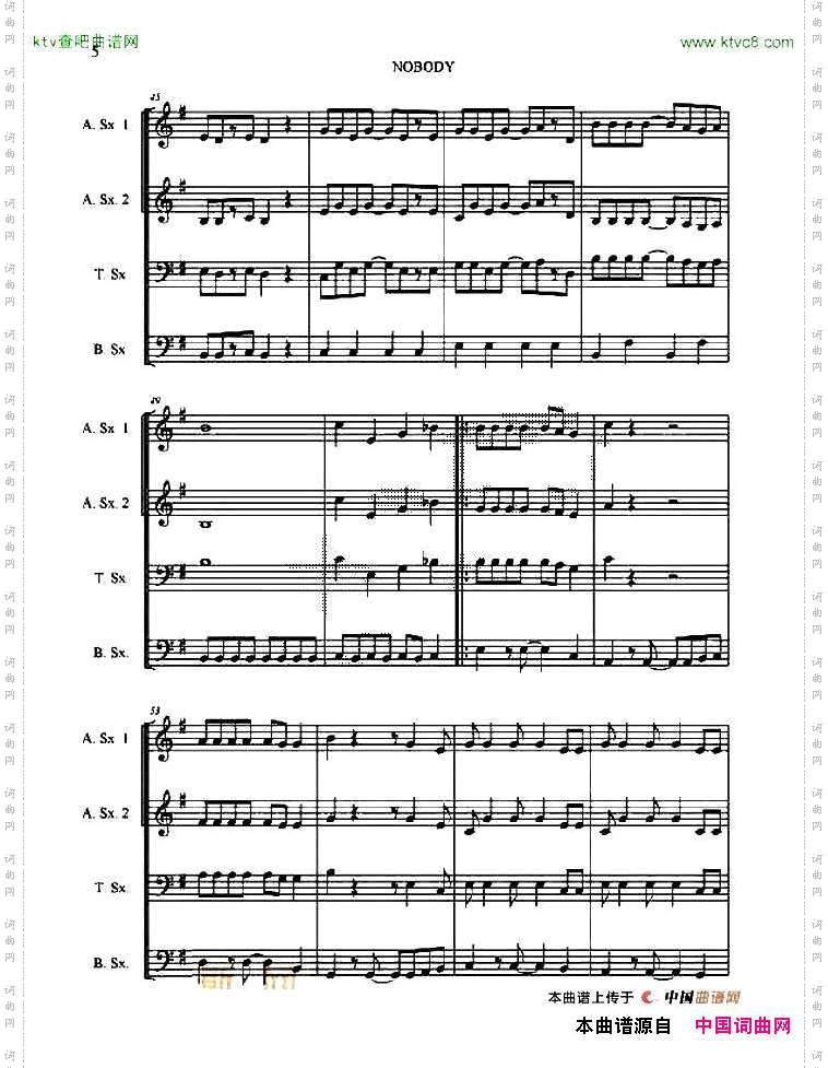 nobody四重奏总谱