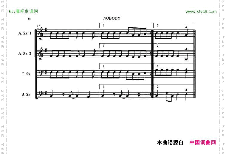 nobody四重奏总谱