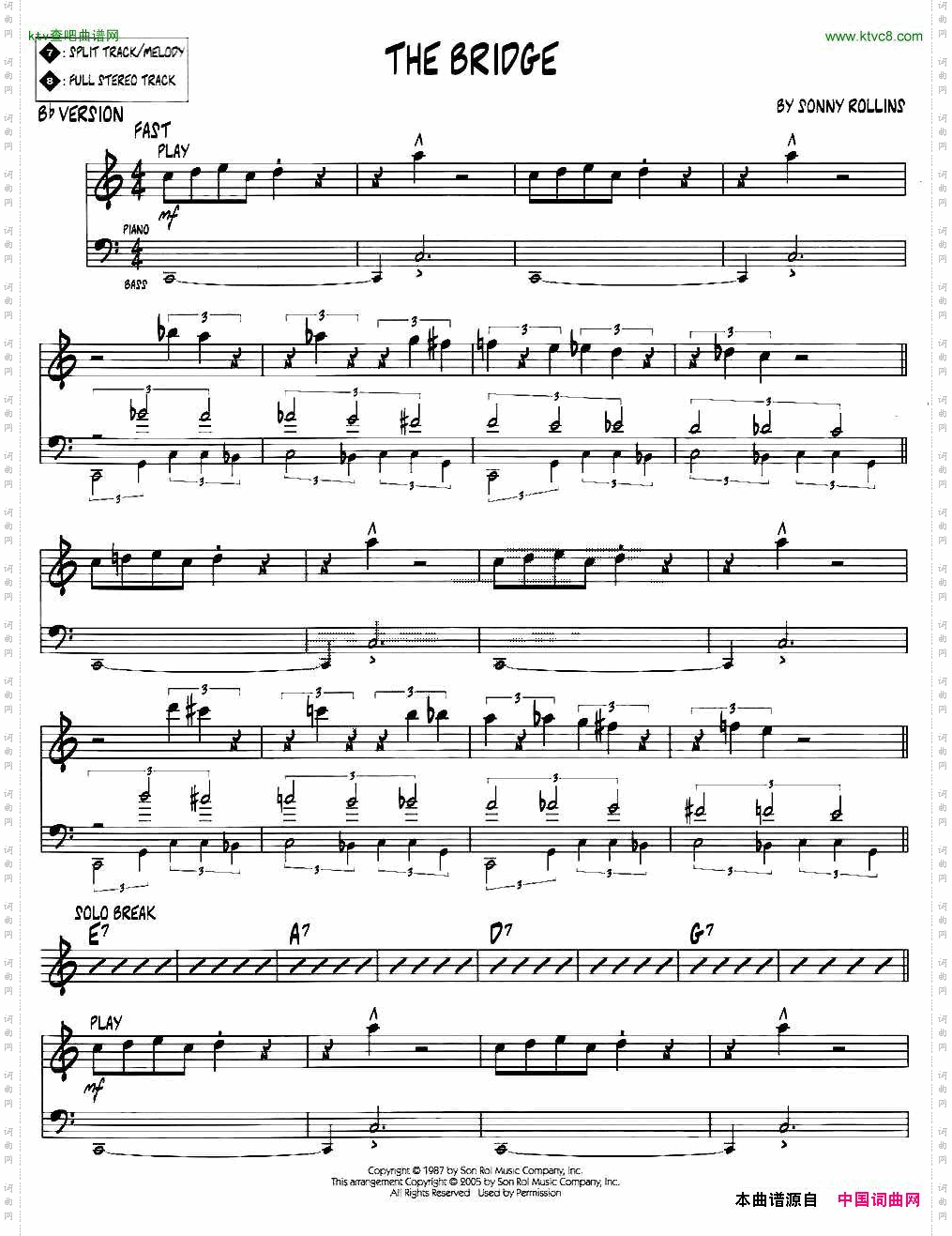 THEBRIDGEjazz系列萨克斯谱