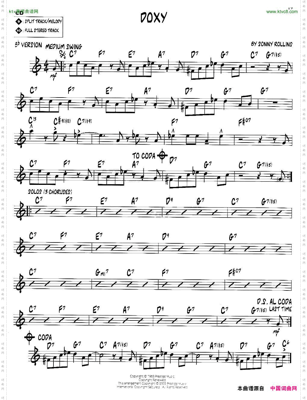 DOXYjazz系列萨克斯谱
