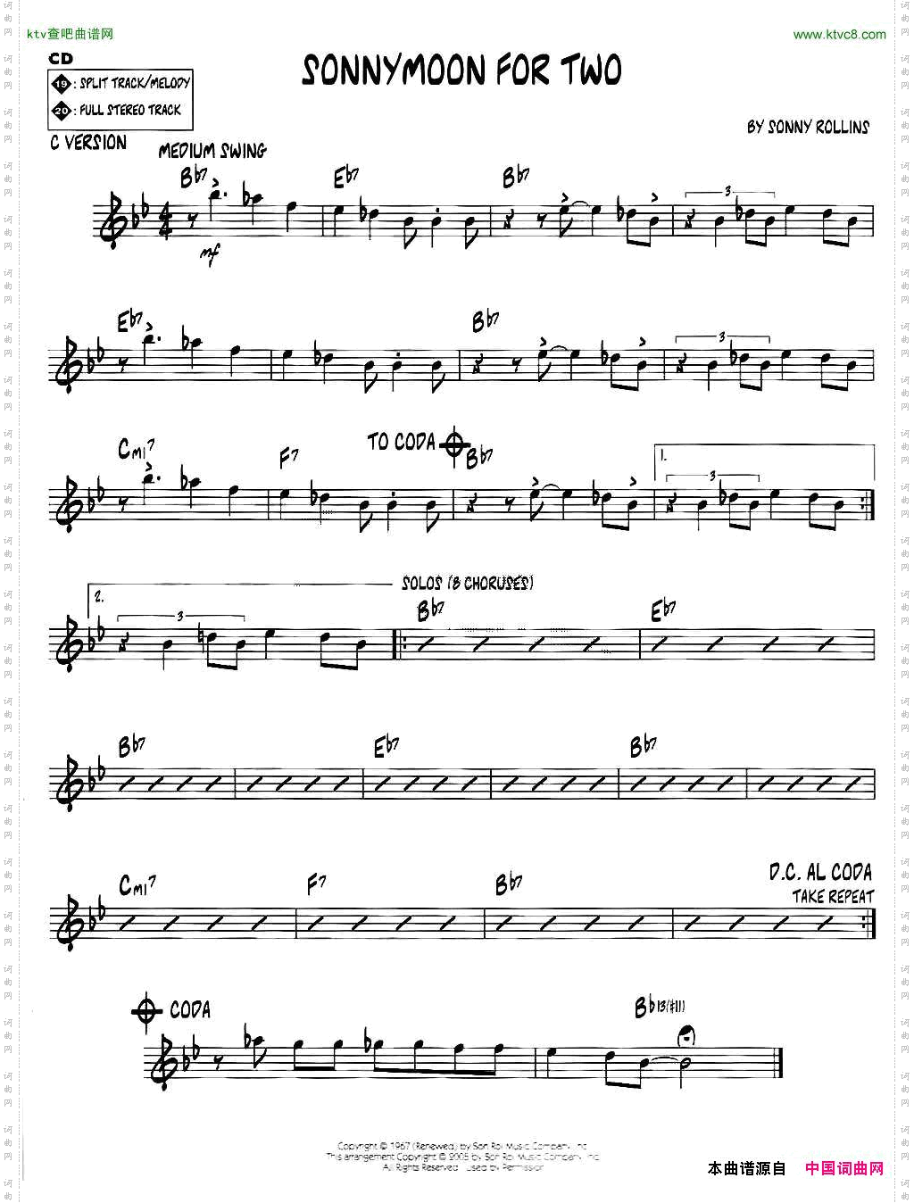 SONNYMOONFORTWOjazz系列萨克斯谱