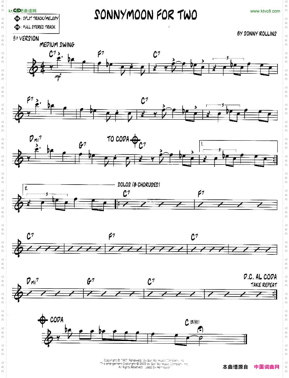 SONNYMOONFORTWOjazz系列萨克斯谱