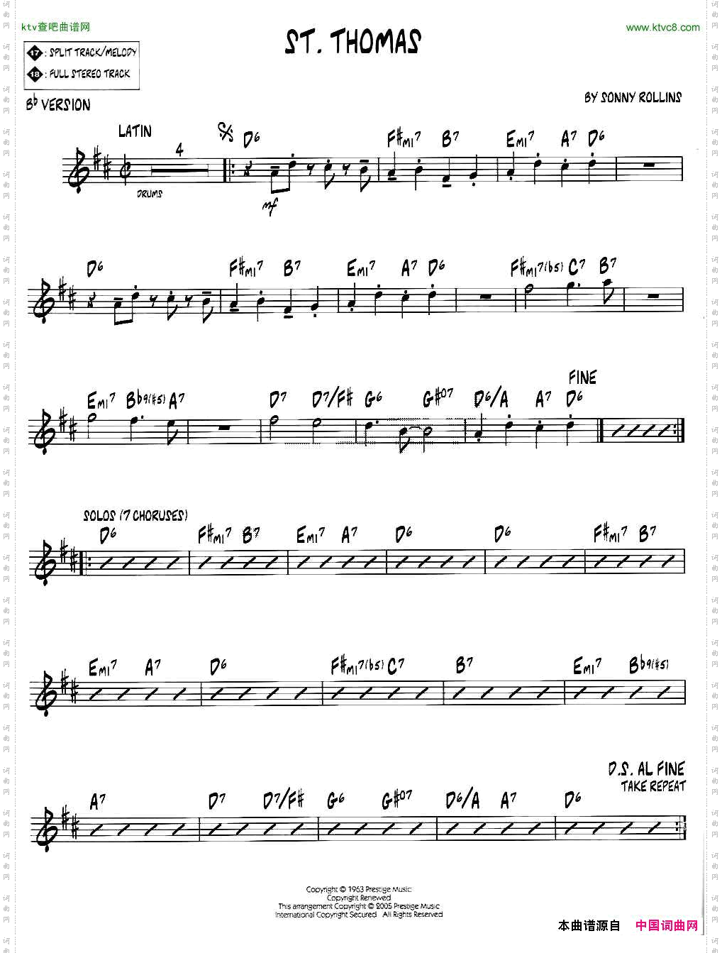 ST.THOMASjazz系列萨克斯谱