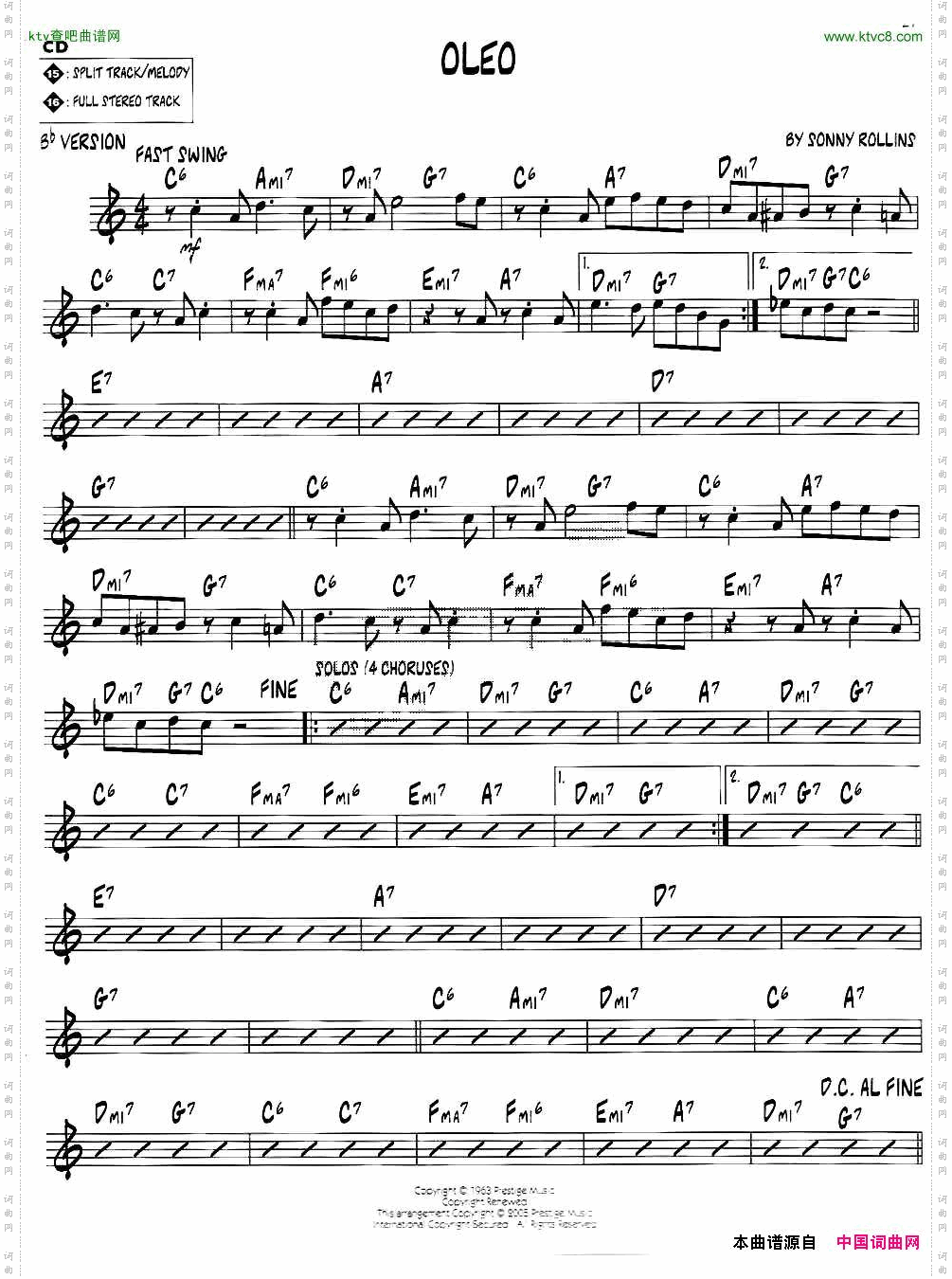 OLEOjazz系列萨克斯谱