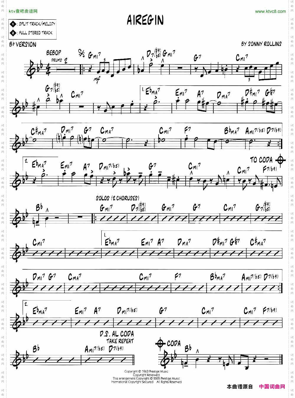 AIREGINjazz系列萨克斯谱