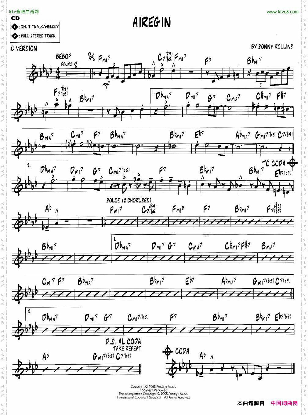 AIREGINjazz系列萨克斯谱