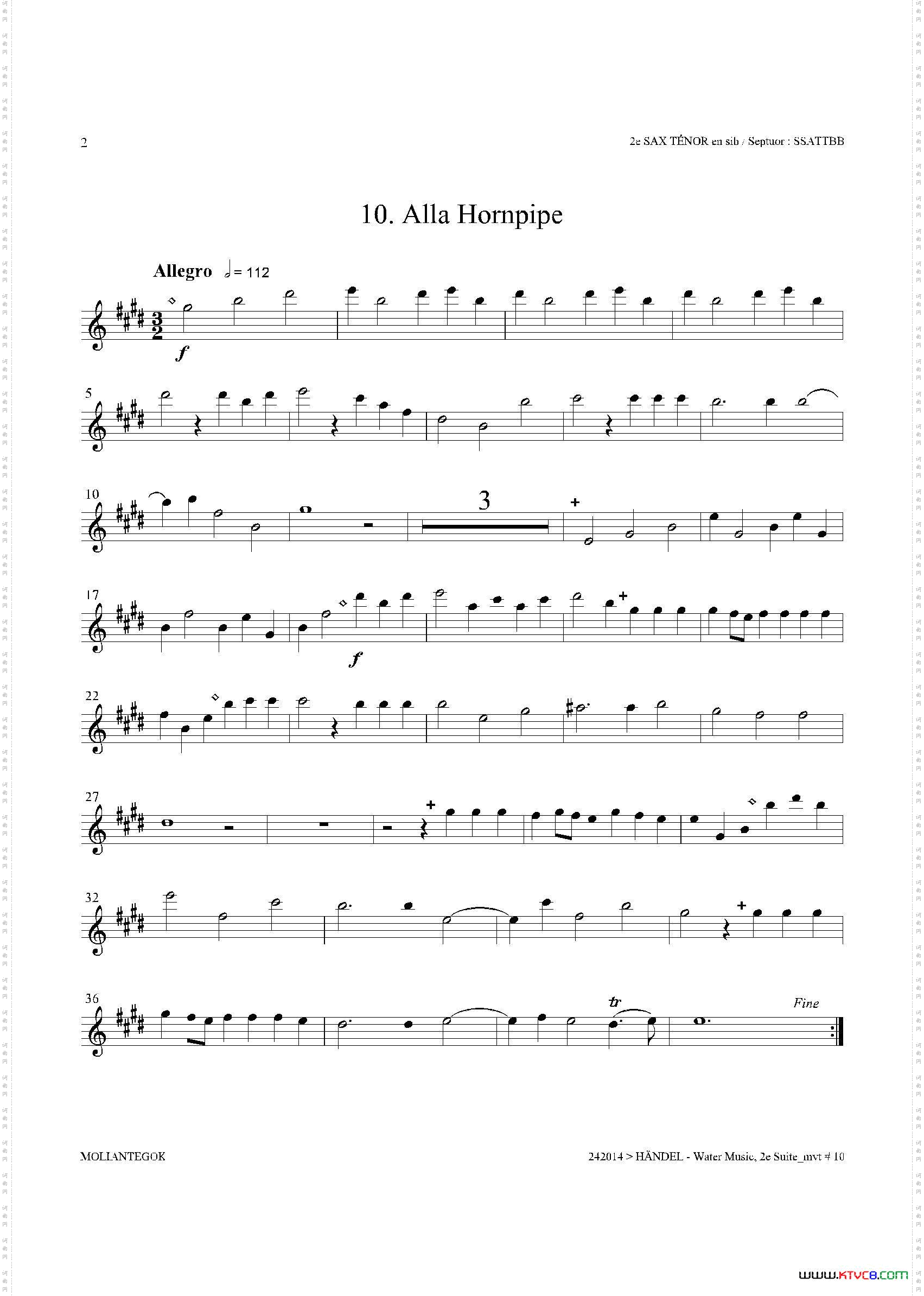 WaterMusicHWV.349No.2第二次中音萨克斯_Water MusicHWV.349 No.2第二次中音萨克斯