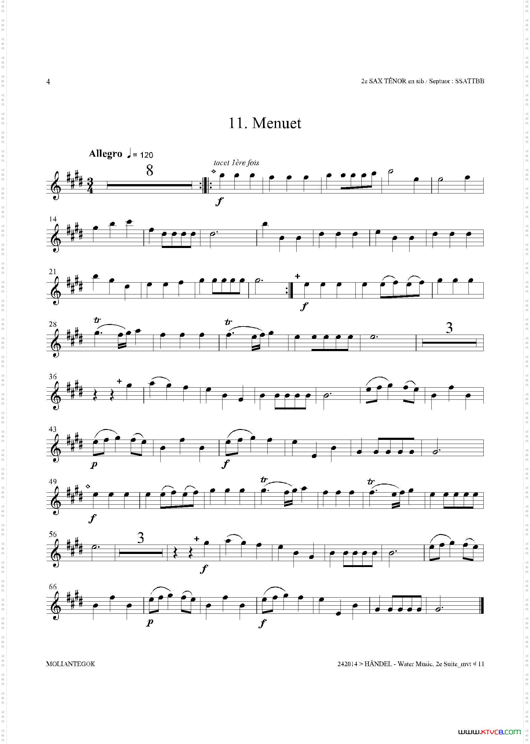 WaterMusicHWV.349No.2第二次中音萨克斯_Water MusicHWV.349 No.2第二次中音萨克斯