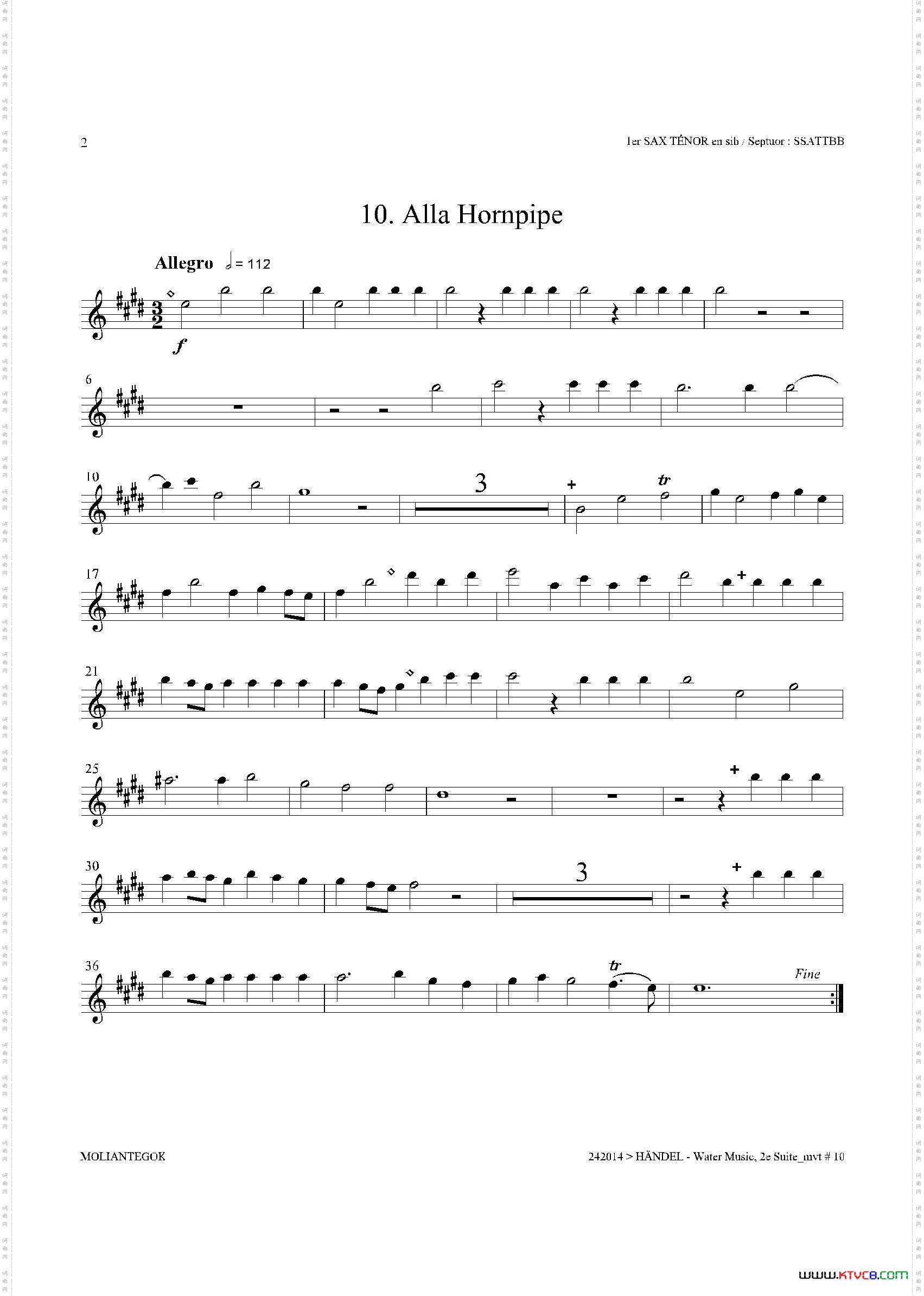 WaterMusicHWV.349No.2第一次中音萨克斯_Water MusicHWV.349 No.2第一次中音萨克斯