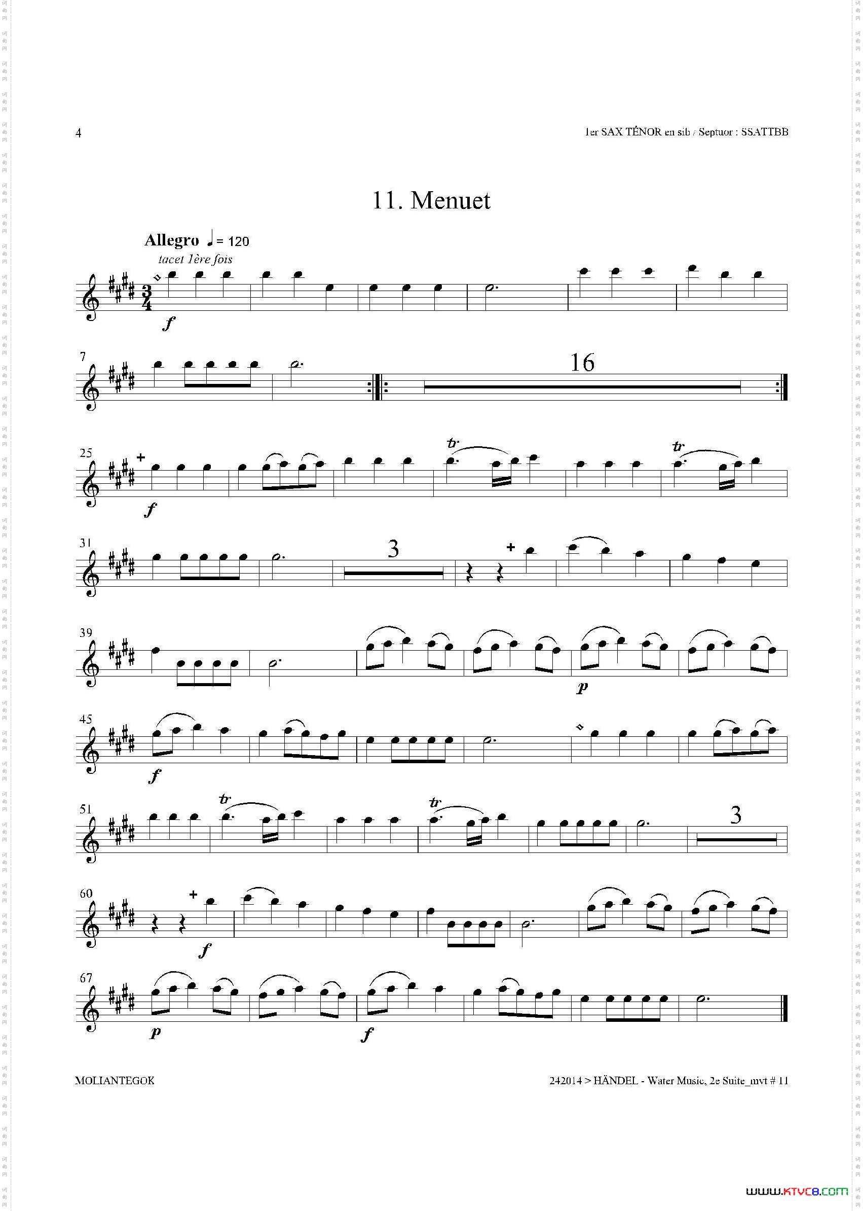 WaterMusicHWV.349No.2第一次中音萨克斯_Water MusicHWV.349 No.2第一次中音萨克斯