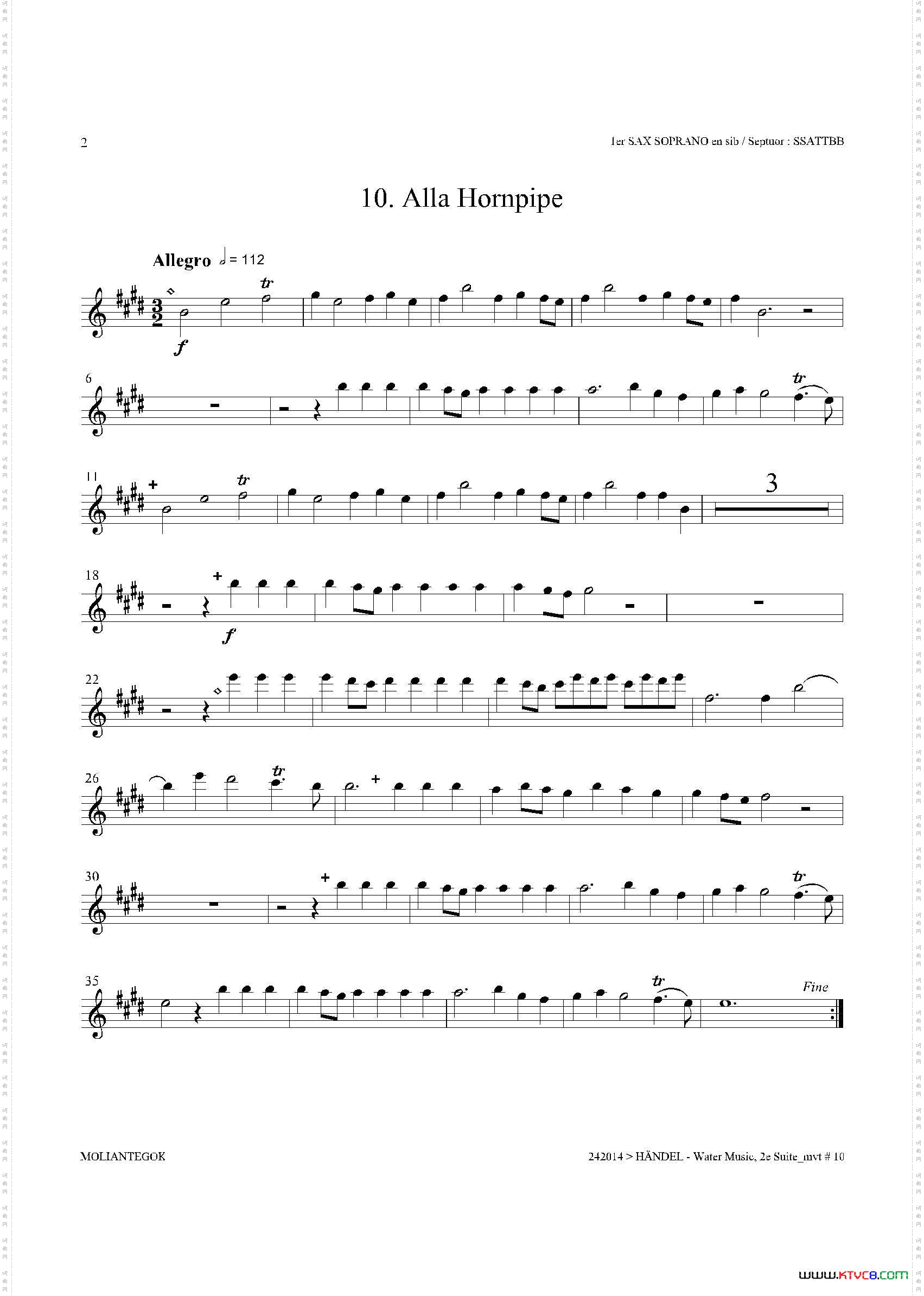 WaterMusicHWV.349No.2第一高音萨克斯_Water MusicHWV.349 No.2第一高音萨克斯