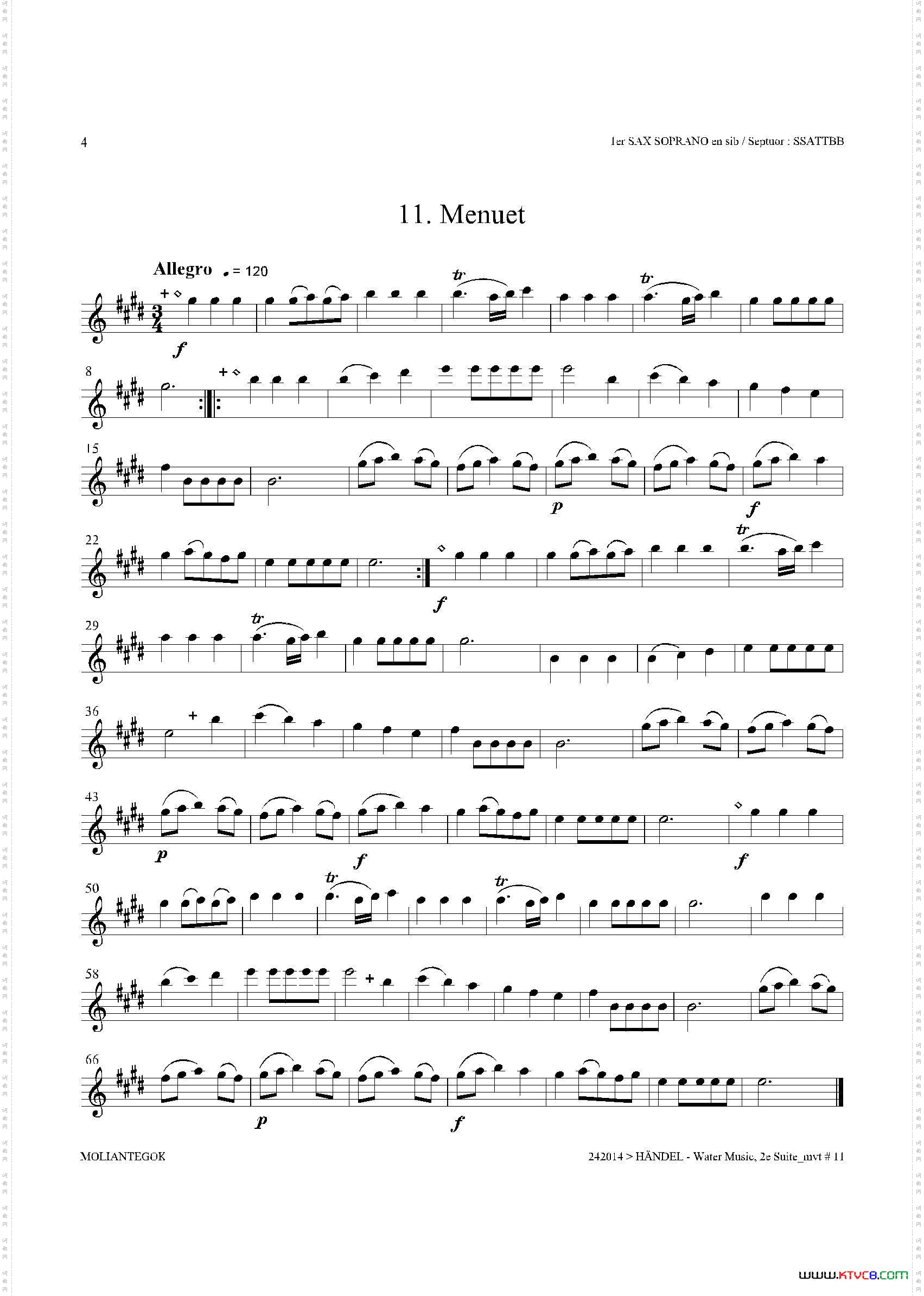 WaterMusicHWV.349No.2第一高音萨克斯_Water MusicHWV.349 No.2第一高音萨克斯