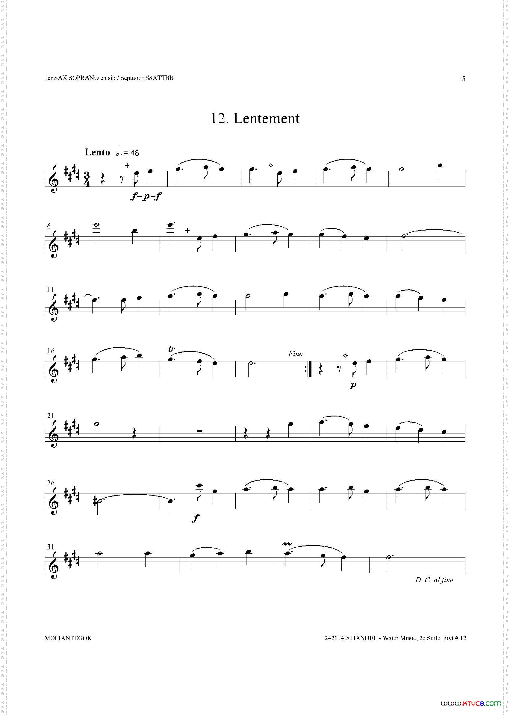 WaterMusicHWV.349No.2第一高音萨克斯_Water MusicHWV.349 No.2第一高音萨克斯