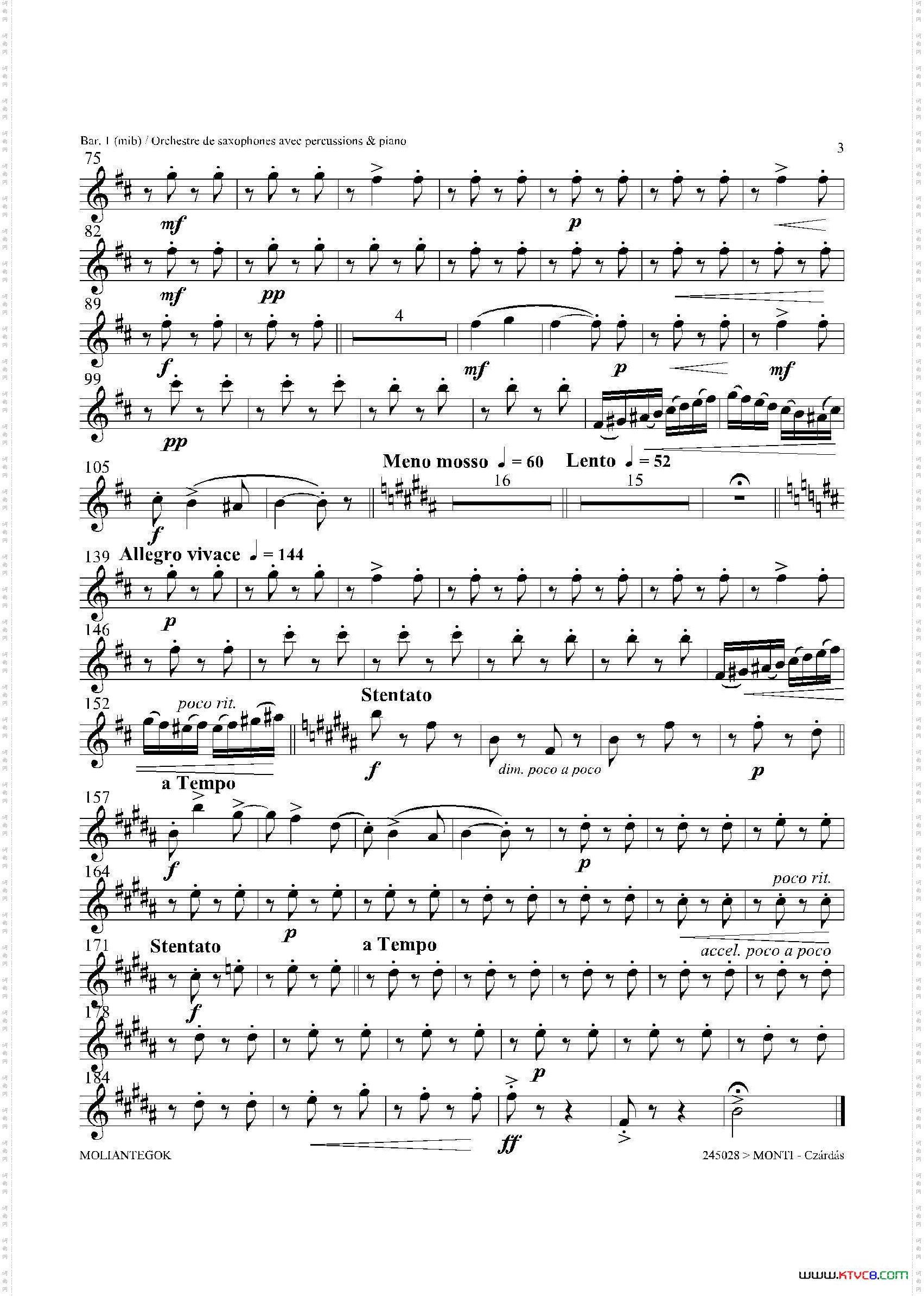 Czardas查尔达斯15重奏3支上低音萨克斯_Czardas 查尔达斯15重奏3支上低音萨克斯