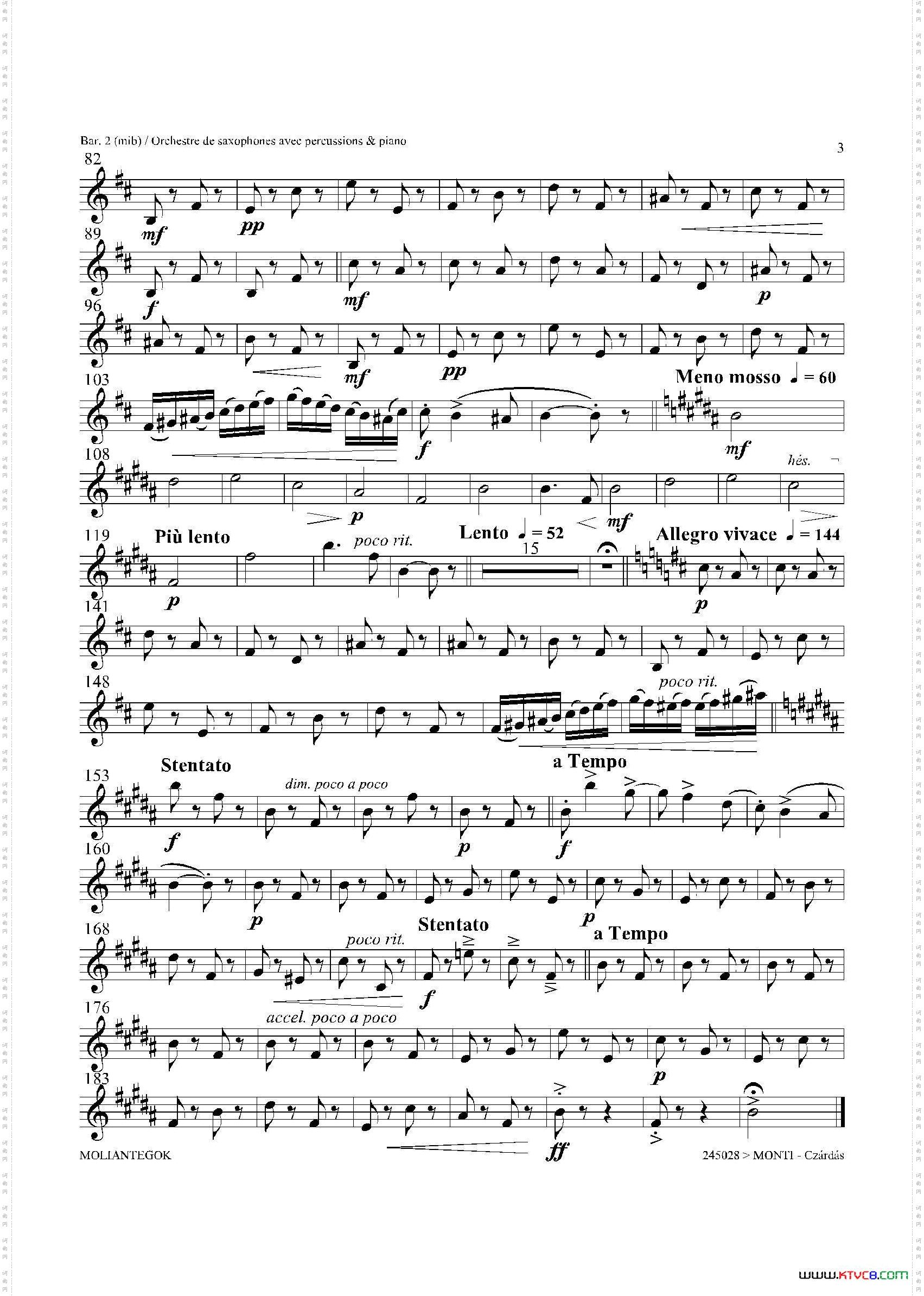 Czardas查尔达斯15重奏3支上低音萨克斯_Czardas 查尔达斯15重奏3支上低音萨克斯