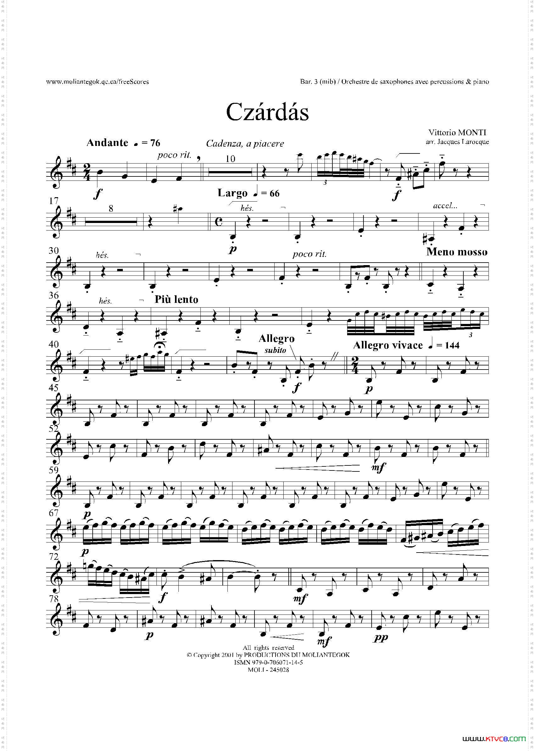 Czardas查尔达斯15重奏3支上低音萨克斯_Czardas 查尔达斯15重奏3支上低音萨克斯