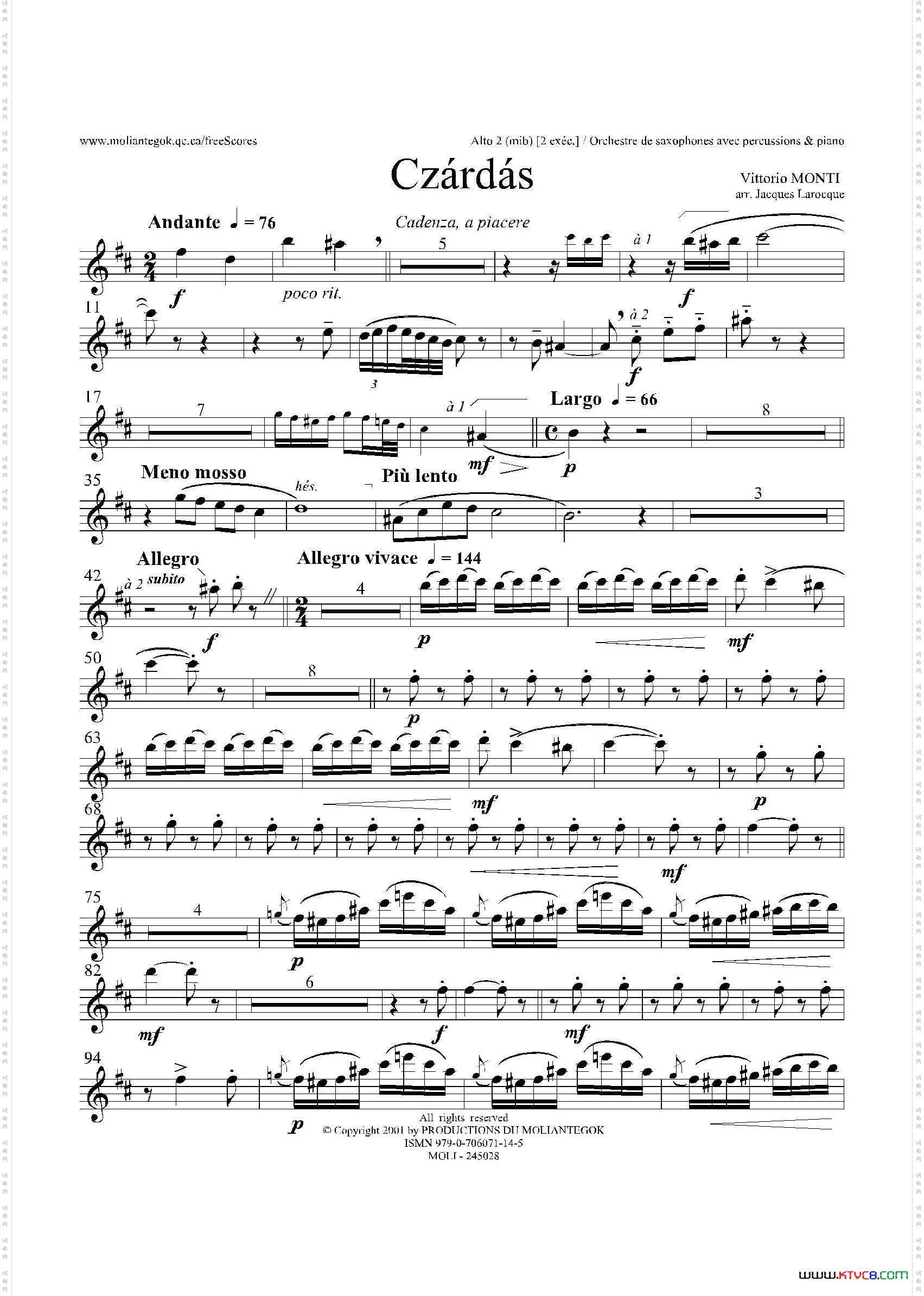 Czardas查尔达斯15重奏3支中音萨克斯