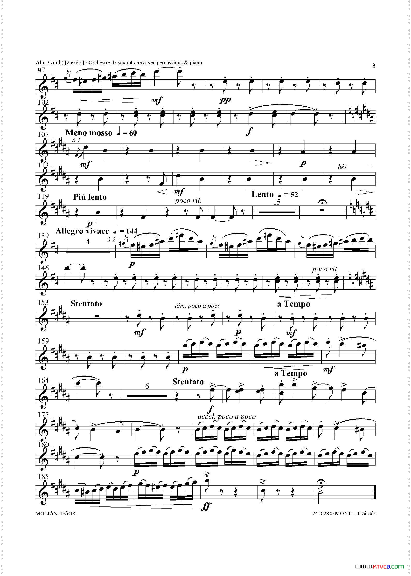 Czardas查尔达斯15重奏3支中音萨克斯