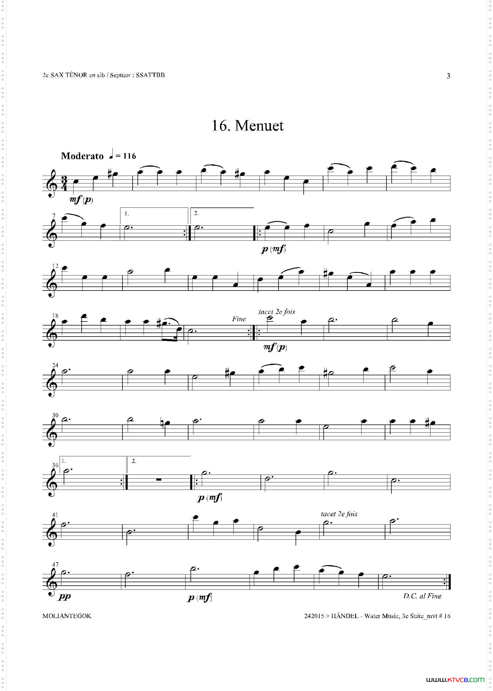 WaterMusicHWV.350No.3第二次中音萨克斯_Water MusicHWV.350 No.3第二次中音萨克斯