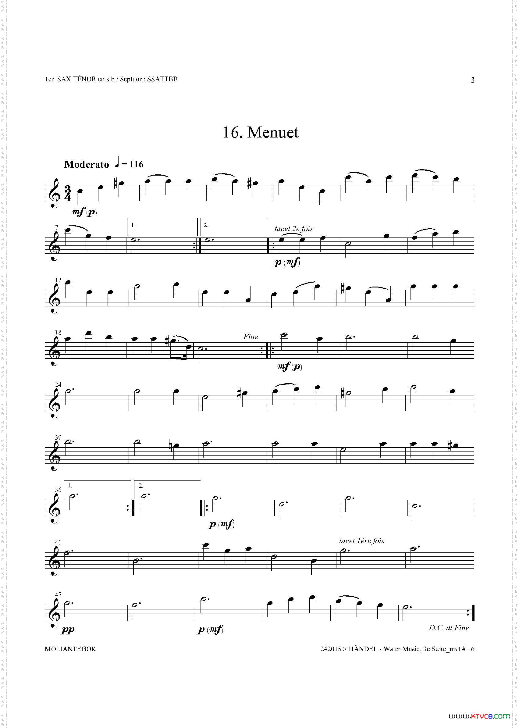 WaterMusicHWV.350No.3第一次中音萨克斯_Water MusicHWV.350 No.3第一次中音萨克斯