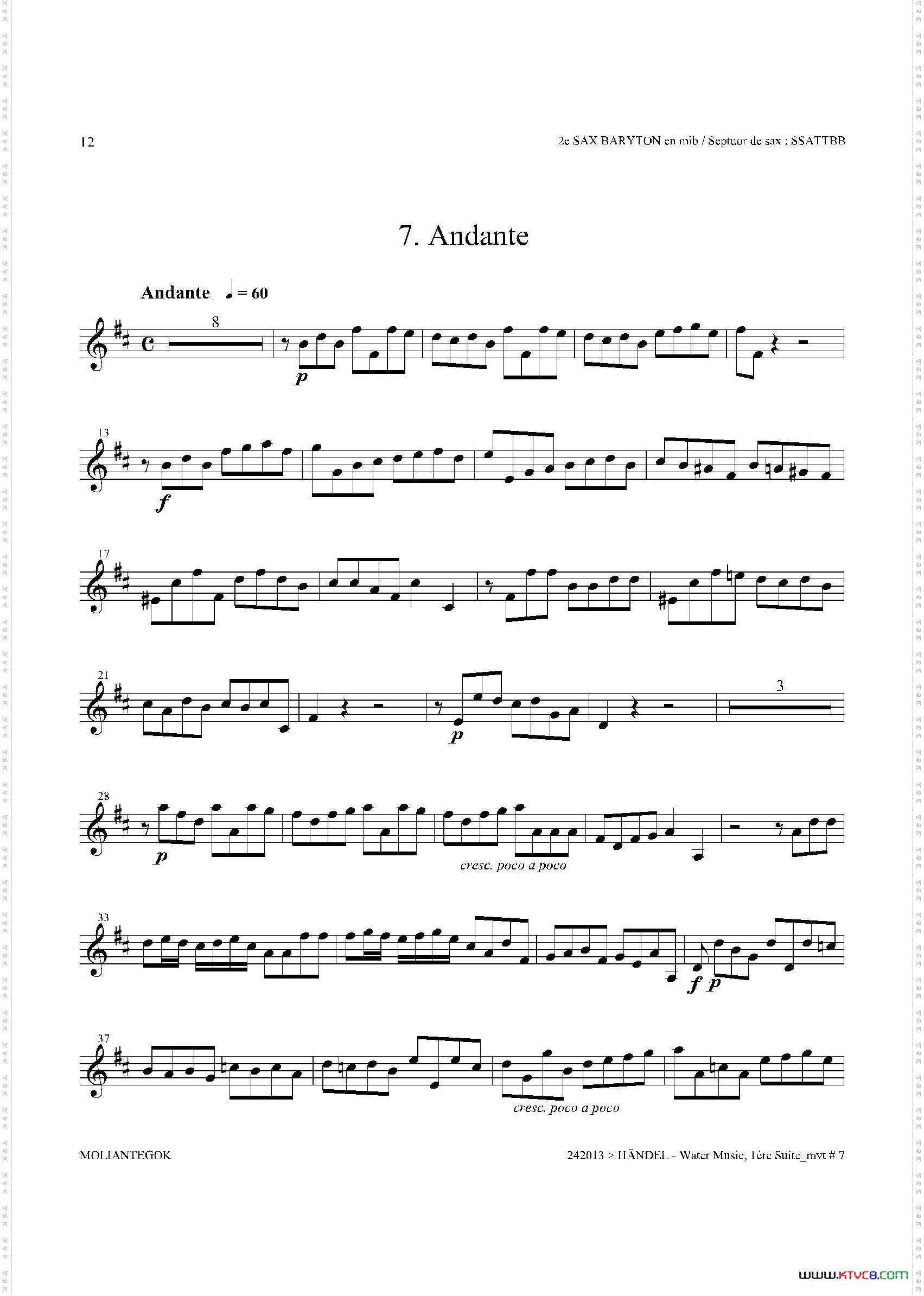 WaterMusicHWV.350No.3第二上低音萨克斯_Water MusicHWV.350 No.3第二上低音萨克斯