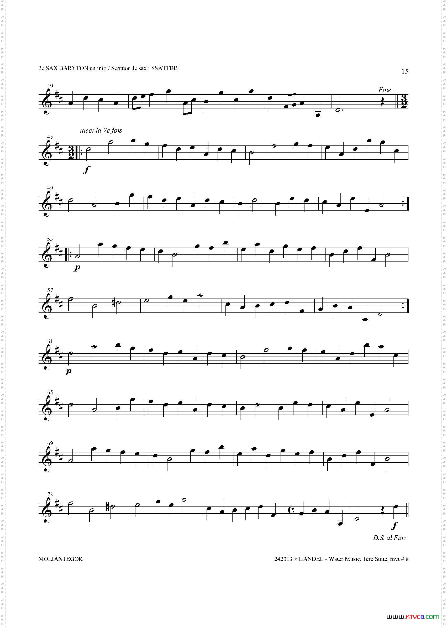 WaterMusicHWV.350No.3第二上低音萨克斯_Water MusicHWV.350 No.3第二上低音萨克斯