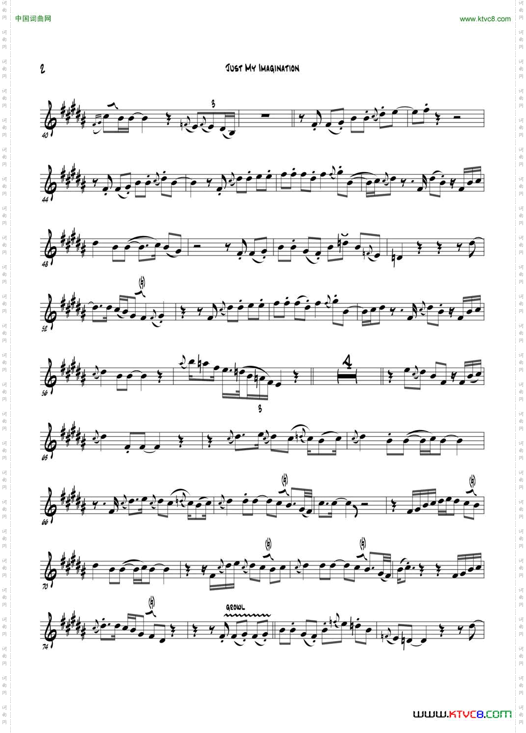JustMyImagination中音萨克斯_Just My Imagination中音萨克斯