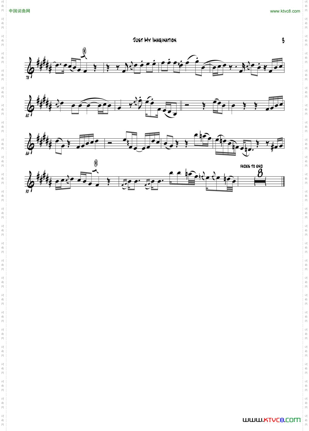 JustMyImagination中音萨克斯_Just My Imagination中音萨克斯