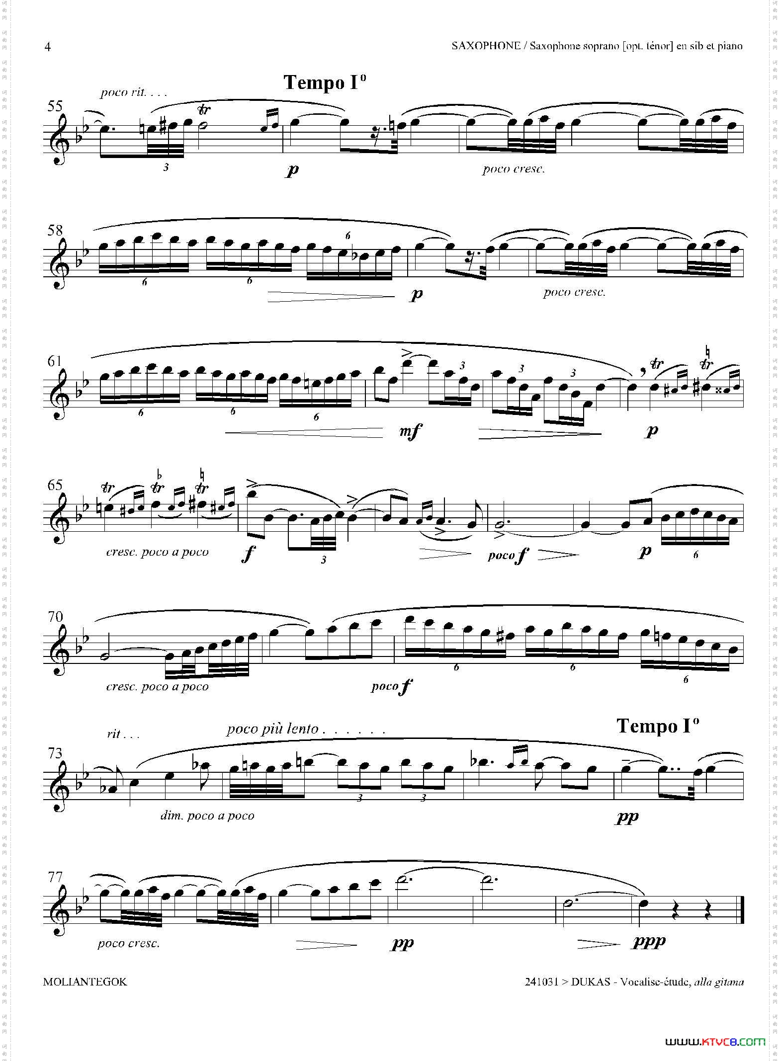 P·杜卡斯:练声曲高音萨克斯