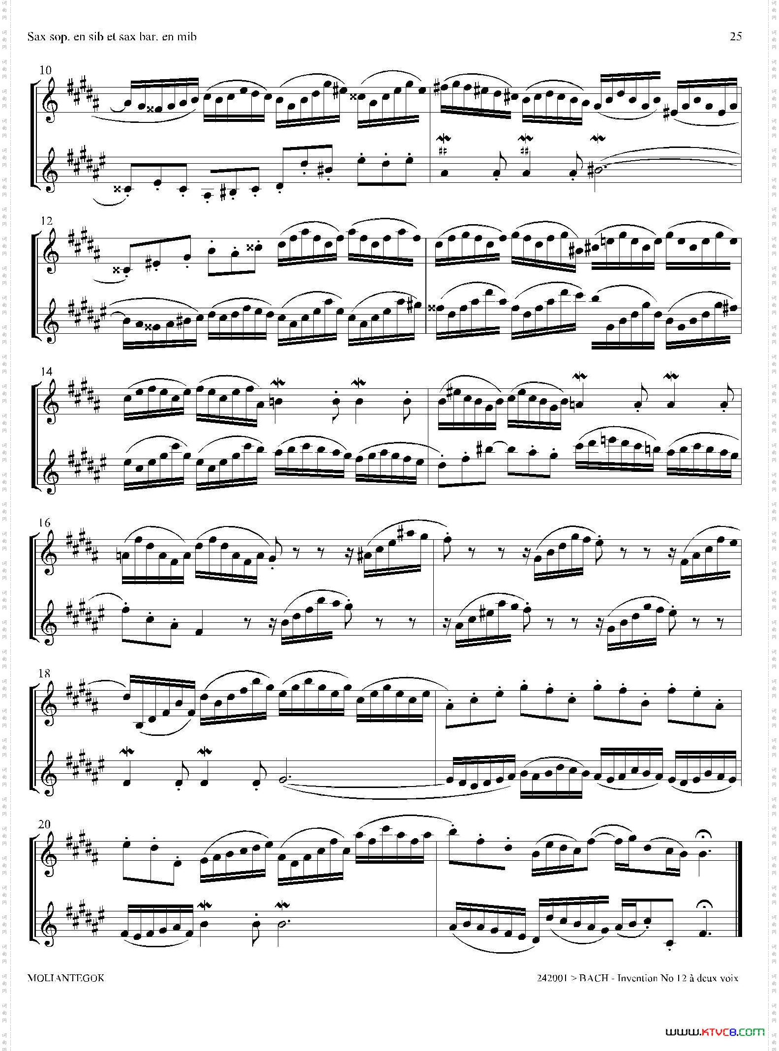 Inventions巴赫15首创意曲二重奏—12_Inventions 巴赫15首创意曲二重奏—12