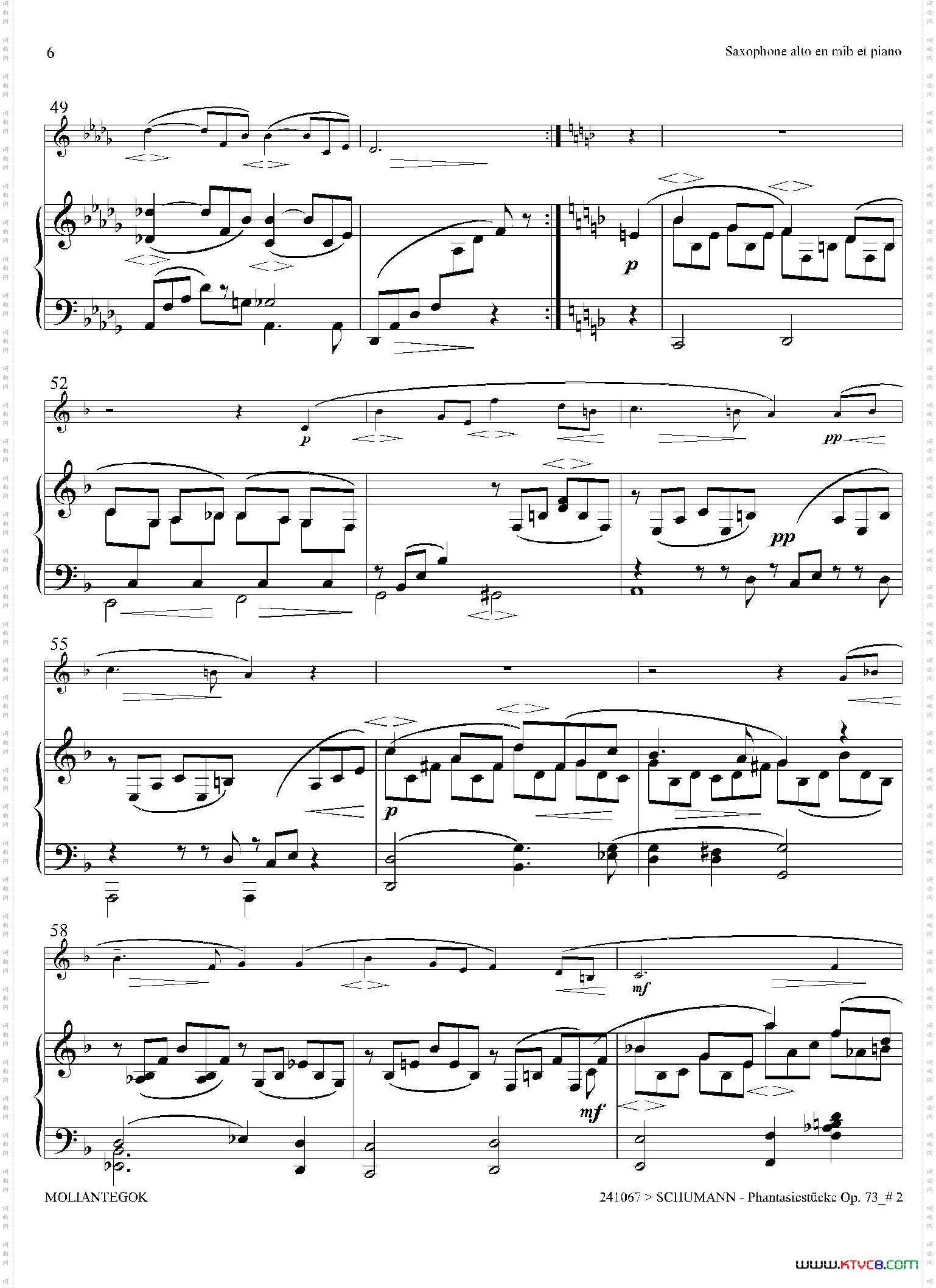 舒曼幻想曲三首Op73Ⅱ中音萨克斯+钢琴伴奏_舒曼幻想曲三首 Op73Ⅱ中音萨克斯+钢琴伴奏