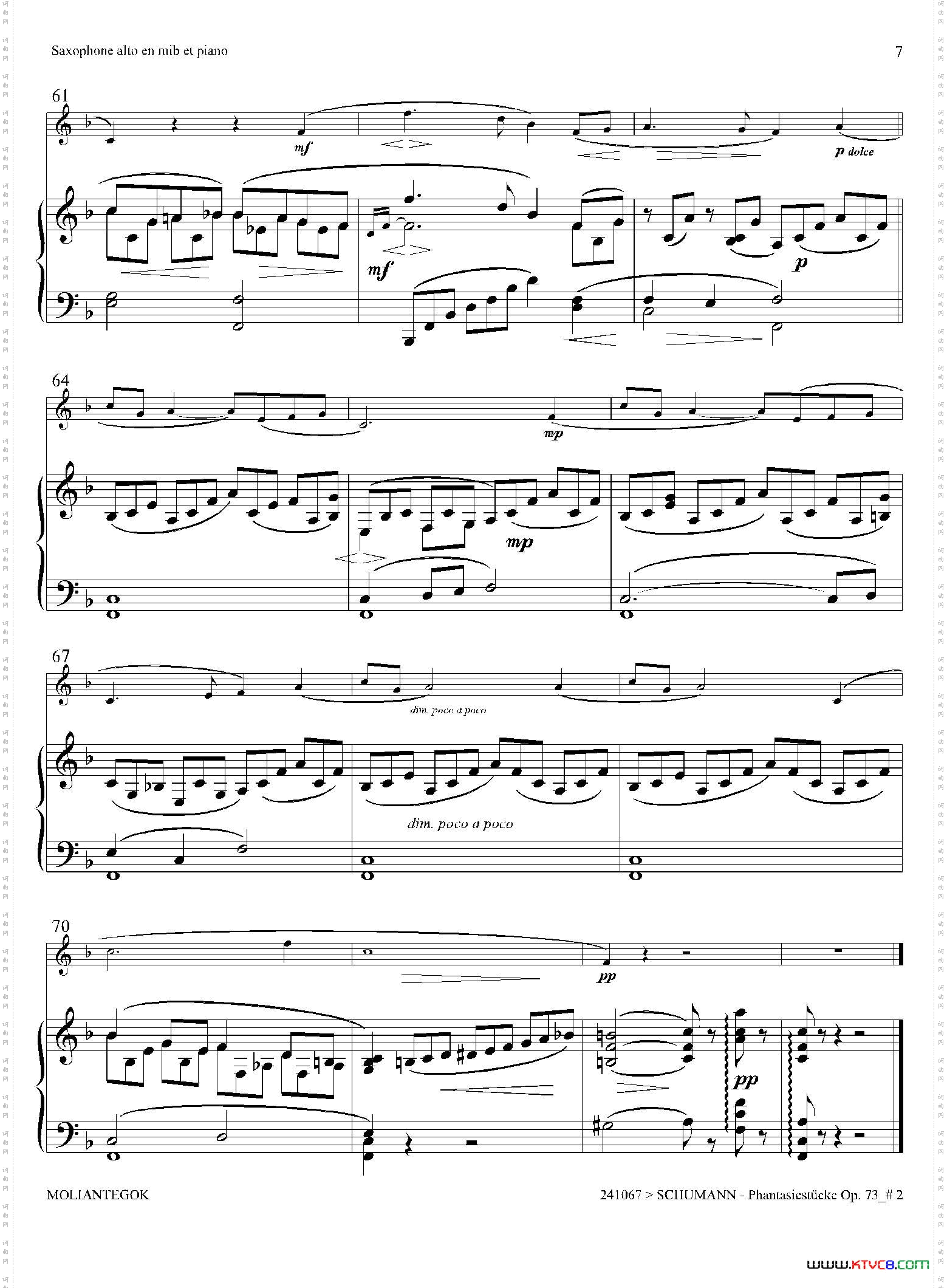 舒曼幻想曲三首Op73Ⅱ中音萨克斯+钢琴伴奏_舒曼幻想曲三首 Op73Ⅱ中音萨克斯+钢琴伴奏