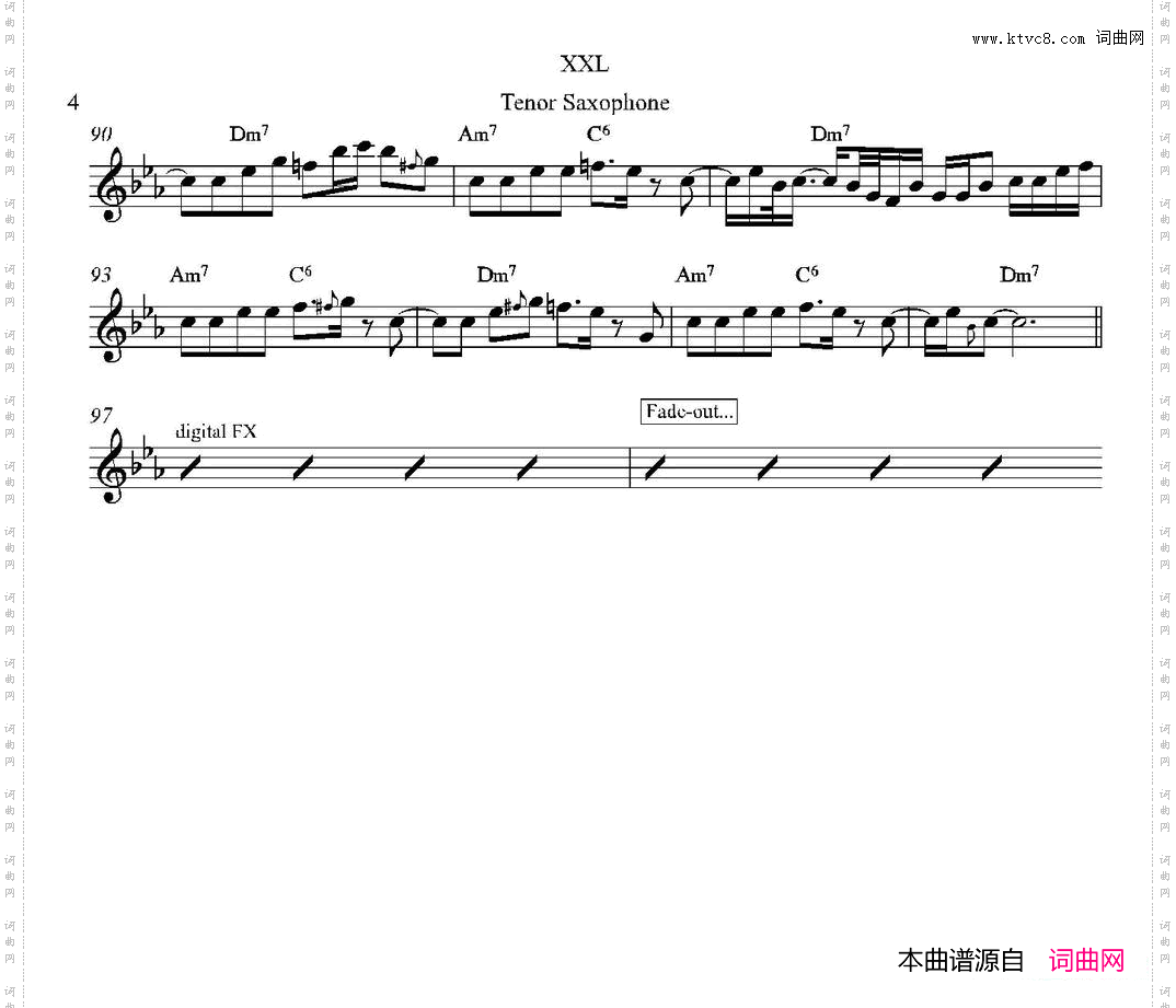 XXL次中音萨克斯谱