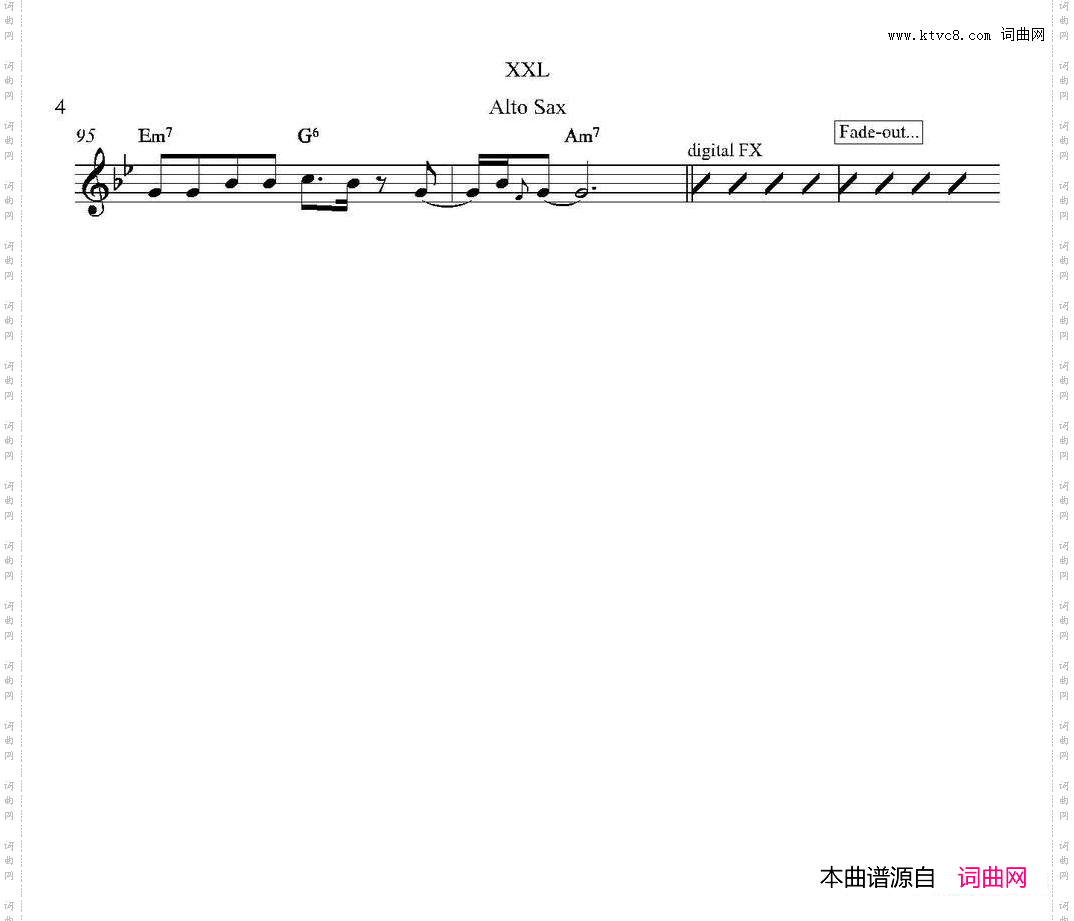 XXL中音萨克斯谱