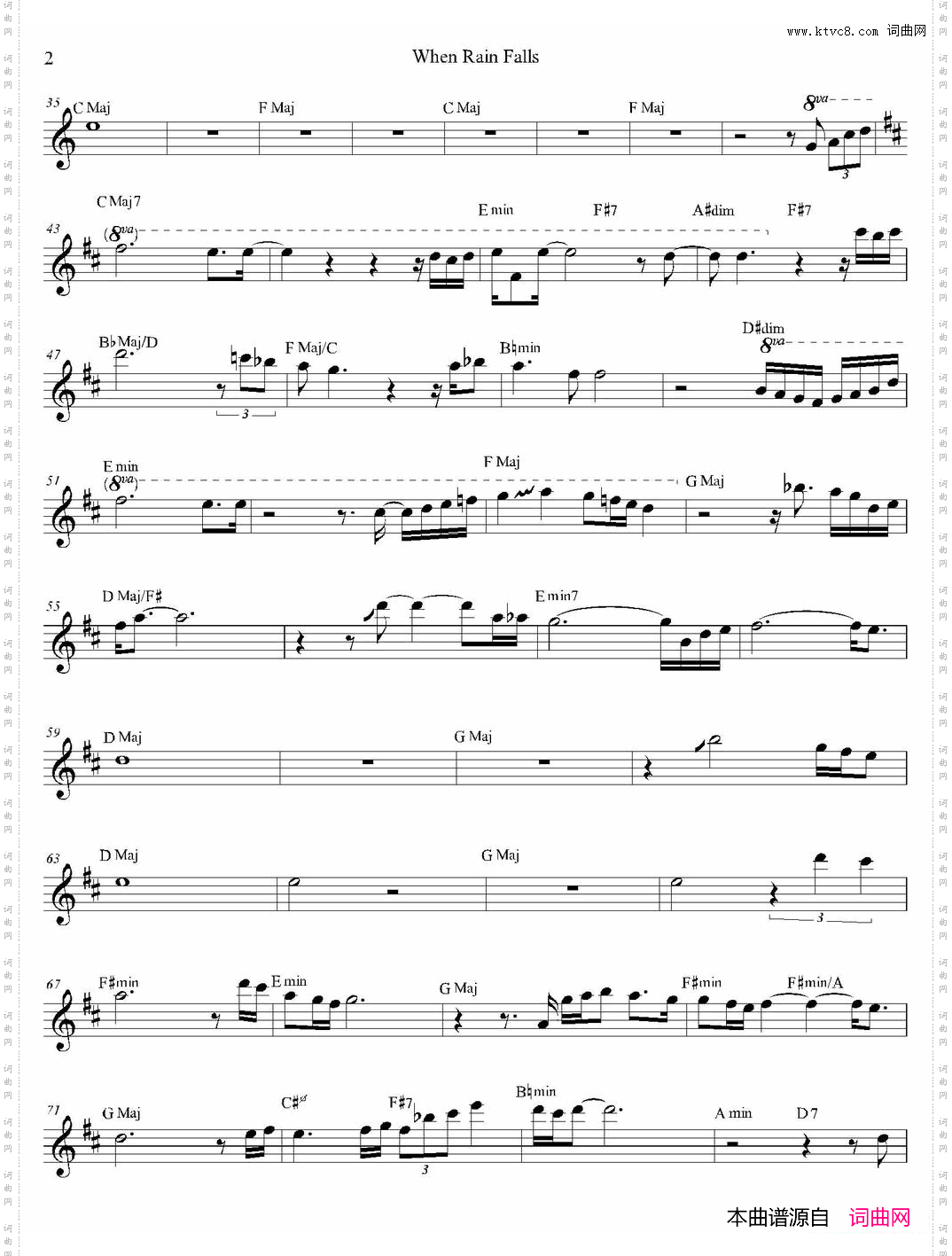 WhenRainFalls中音萨克斯_When Rain Falls中音萨克斯