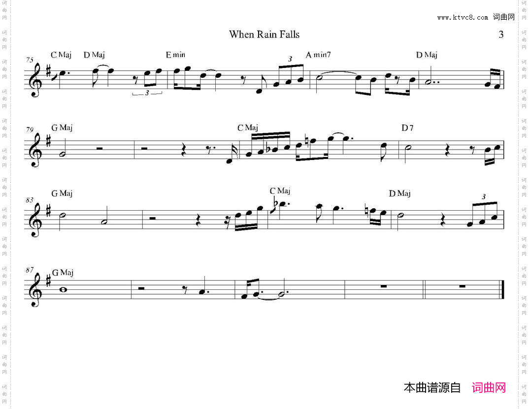 WhenRainFalls次中音萨克斯_When Rain Falls次中音萨克斯