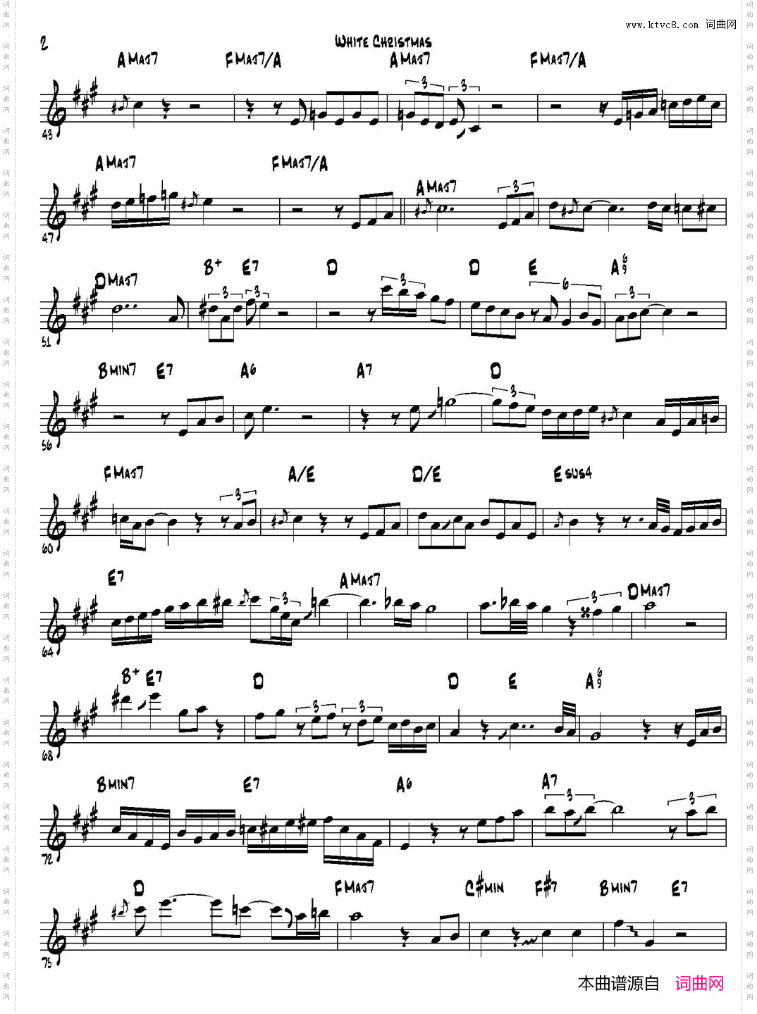 WhiteChristmas中音萨克斯_White Christmas中音萨克斯