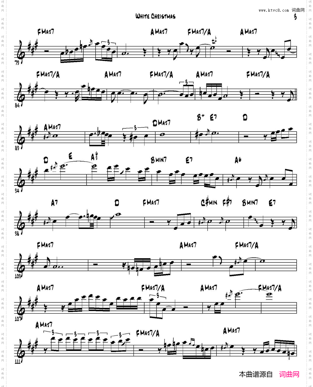 WhiteChristmas中音萨克斯_White Christmas中音萨克斯