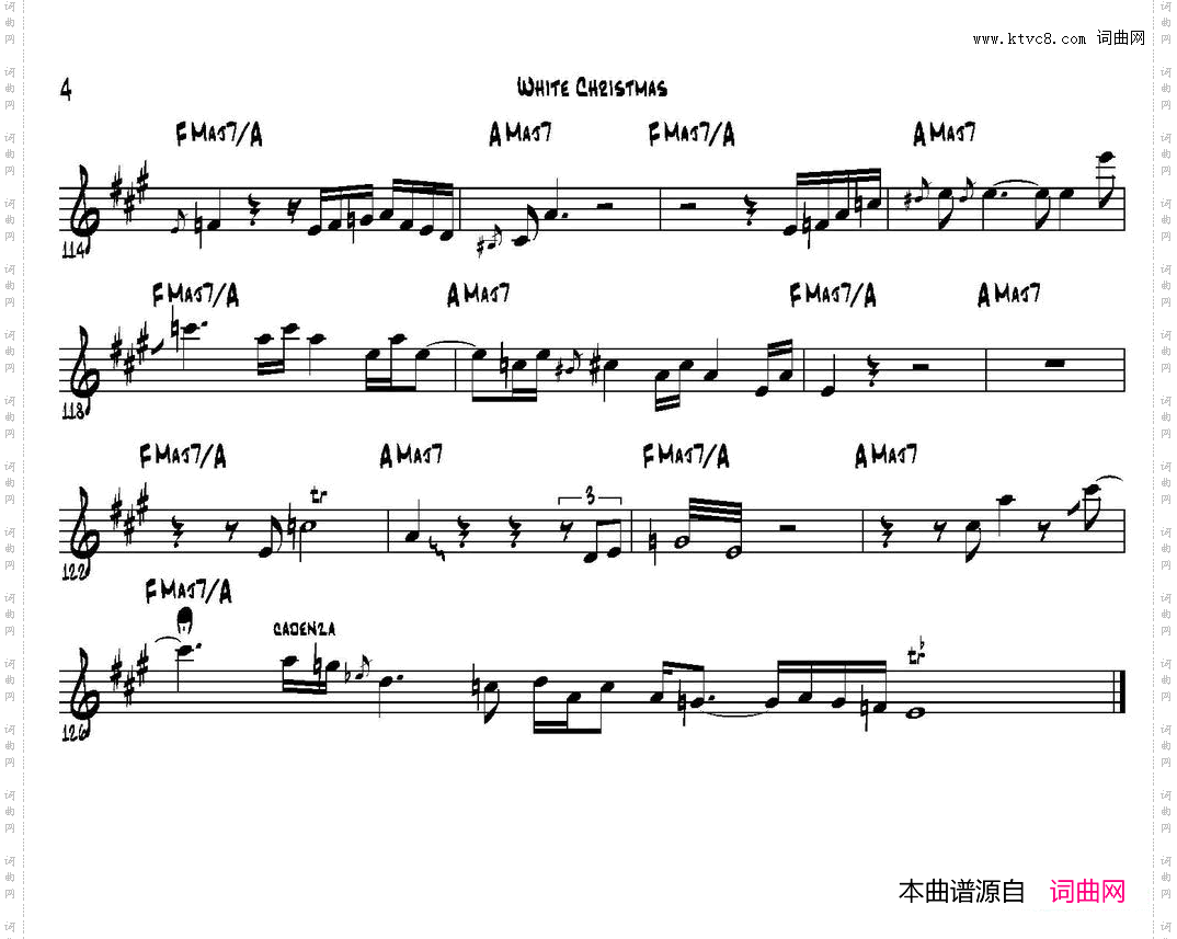 WhiteChristmas中音萨克斯_White Christmas中音萨克斯